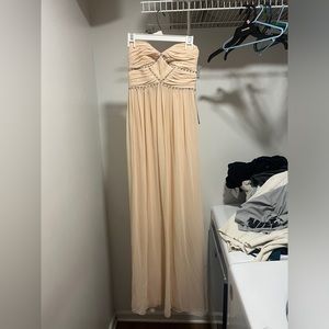 Cream/Pink Prom Dress